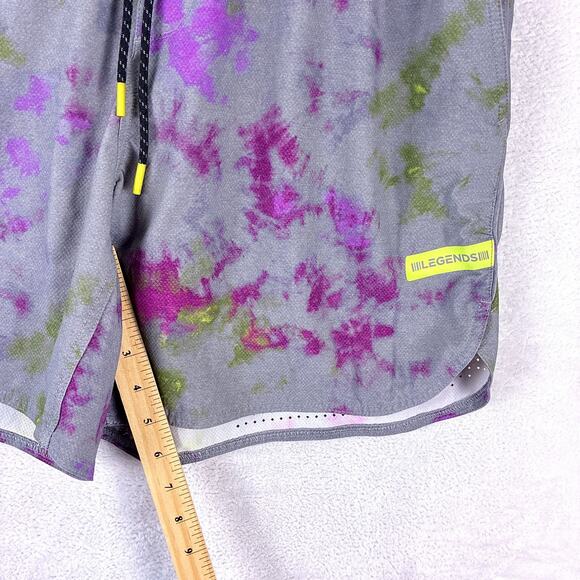 Legends Luka Shorts Mens XL Gray Purple Tie Dye Gym Workout Preppy Drawstring - Picture 7 of 10